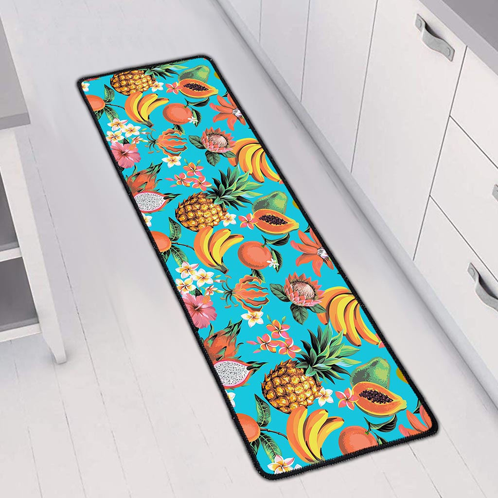 Vintage Tropical Fruits Pattern Print Long Kitchen Mat