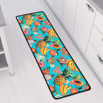 Vintage Tropical Fruits Pattern Print Long Kitchen Mat