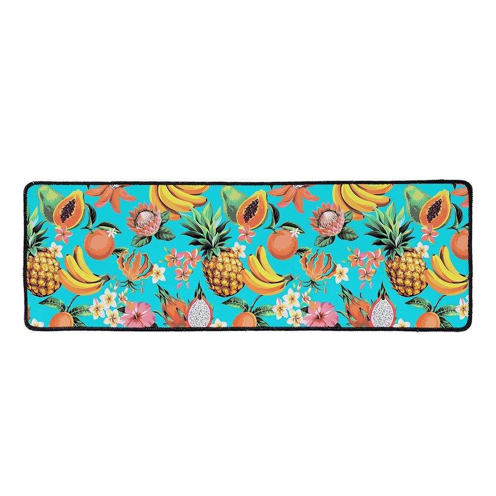 Vintage Tropical Fruits Pattern Print Long Kitchen Mat