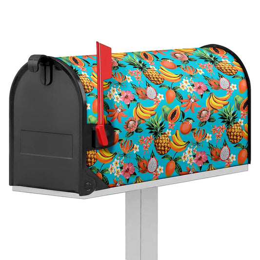 Vintage Tropical Fruits Pattern Print Mailbox Cover