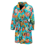 Vintage Tropical Fruits Pattern Print Men's Bathrobe