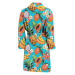 Vintage Tropical Fruits Pattern Print Men's Bathrobe