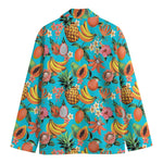 Vintage Tropical Fruits Pattern Print Men's Blazer