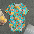 Vintage Tropical Fruits Pattern Print Men's Bodysuit