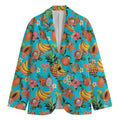 Vintage Tropical Fruits Pattern Print Men's Cotton Blazer