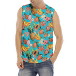 Vintage Tropical Fruits Pattern Print Men's Fitness Tank Top