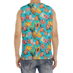 Vintage Tropical Fruits Pattern Print Men's Fitness Tank Top