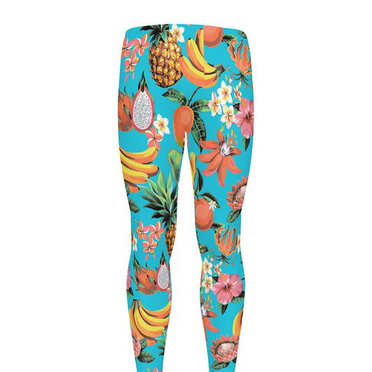 Vintage Tropical Fruits Pattern Print Men's leggings