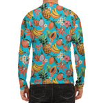 Vintage Tropical Fruits Pattern Print Men's Long Sleeve Rash Guard