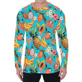 Vintage Tropical Fruits Pattern Print Men's Long Sleeve T-Shirt