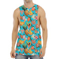 Vintage Tropical Fruits Pattern Print Men's Muscle Tank Top