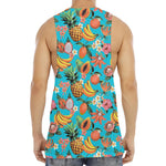 Vintage Tropical Fruits Pattern Print Men's Muscle Tank Top