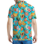Vintage Tropical Fruits Pattern Print Men's Polo Shirt