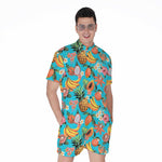 Vintage Tropical Fruits Pattern Print Men's Rompers
