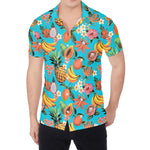 Vintage Tropical Fruits Pattern Print Men's Shirt
