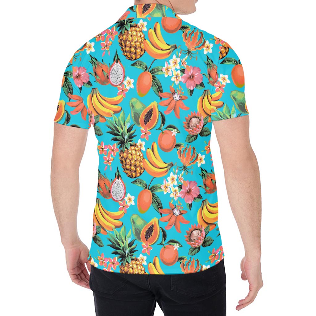 Vintage Tropical Fruits Pattern Print Men's Shirt