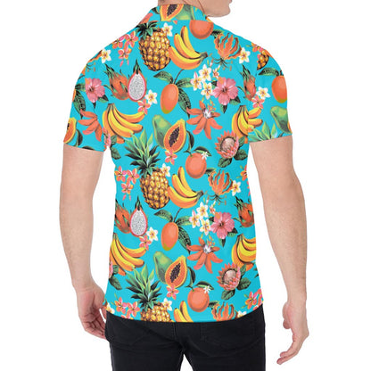 Vintage Tropical Fruits Pattern Print Men's Shirt