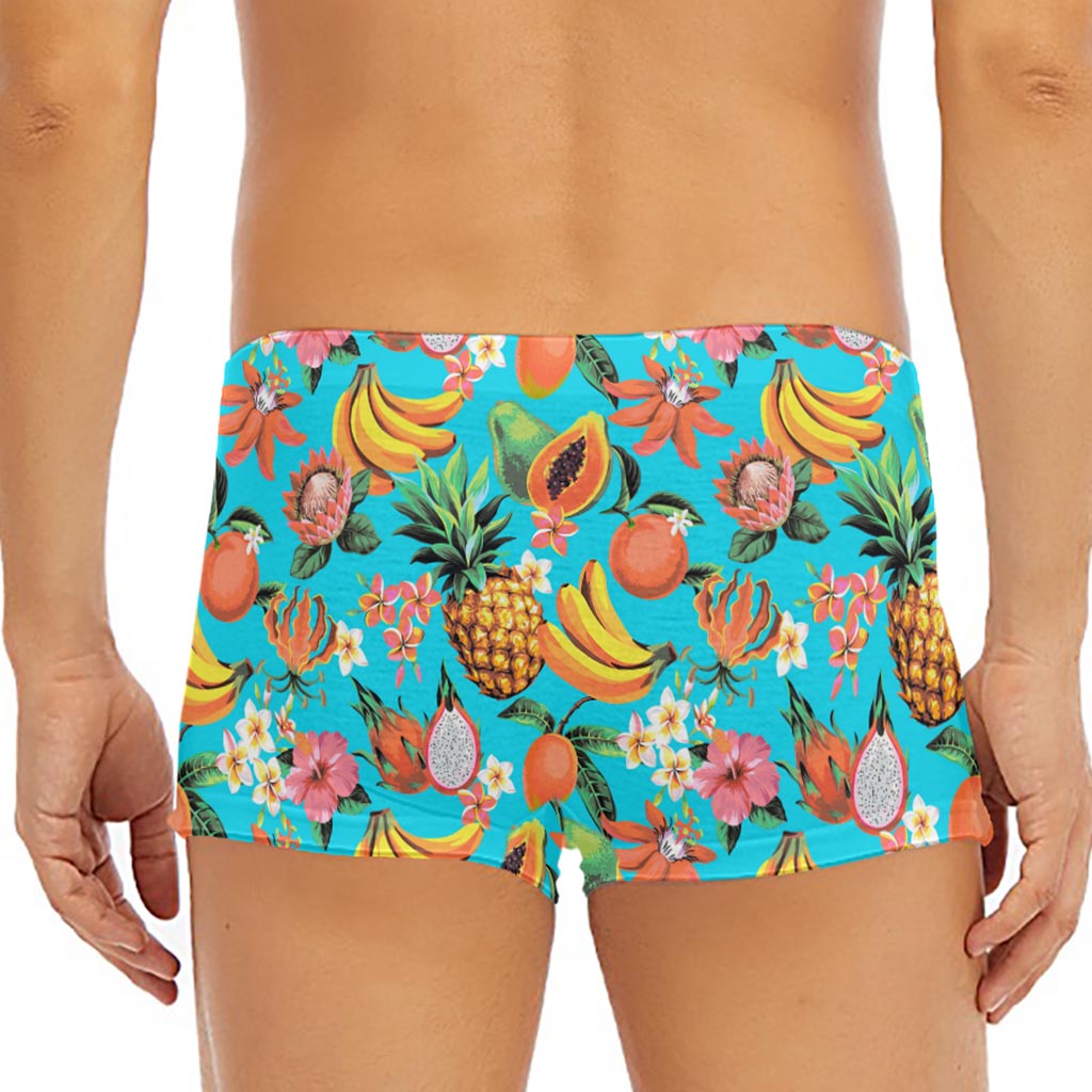 Vintage Tropical Fruits Pattern Print Men's Short Boxer Briefs