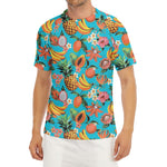Vintage Tropical Fruits Pattern Print Men's Short Sleeve Rash Guard