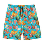 Vintage Tropical Fruits Pattern Print Men's Swim Trunks