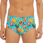 Vintage Tropical Fruits Pattern Print Men's Triangle Swim Briefs