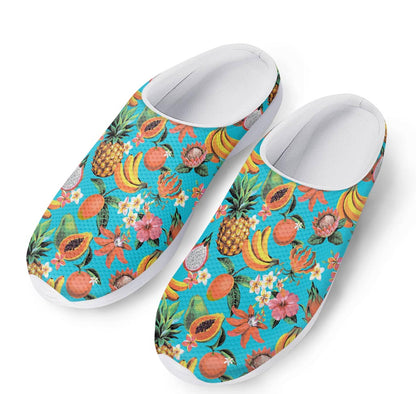 Vintage Tropical Fruits Pattern Print Mesh Casual Shoes