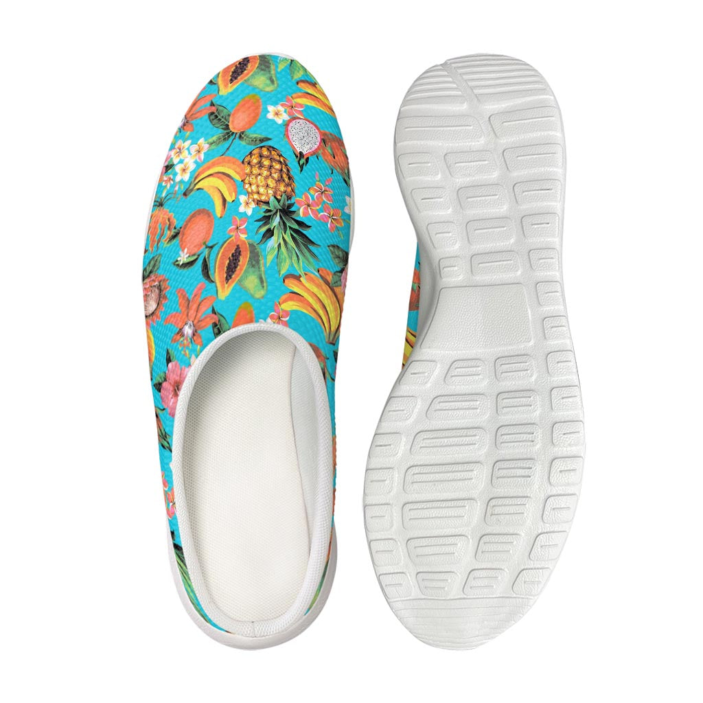 Vintage Tropical Fruits Pattern Print Mesh Casual Shoes
