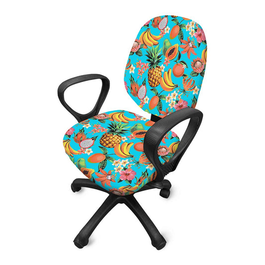 Vintage Tropical Fruits Pattern Print Office Chair Cover