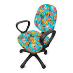 Vintage Tropical Fruits Pattern Print Office Chair Cover
