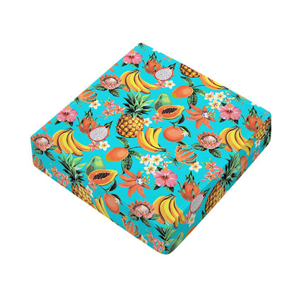 Vintage Tropical Fruits Pattern Print Outdoor Seat Cushion Cover