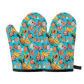 Vintage Tropical Fruits Pattern Print Oven Mitts