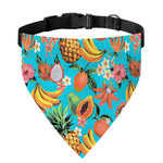 Vintage Tropical Fruits Pattern Print Over The Collar Dog Bandana