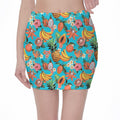 Vintage Tropical Fruits Pattern Print Pencil Mini Skirt