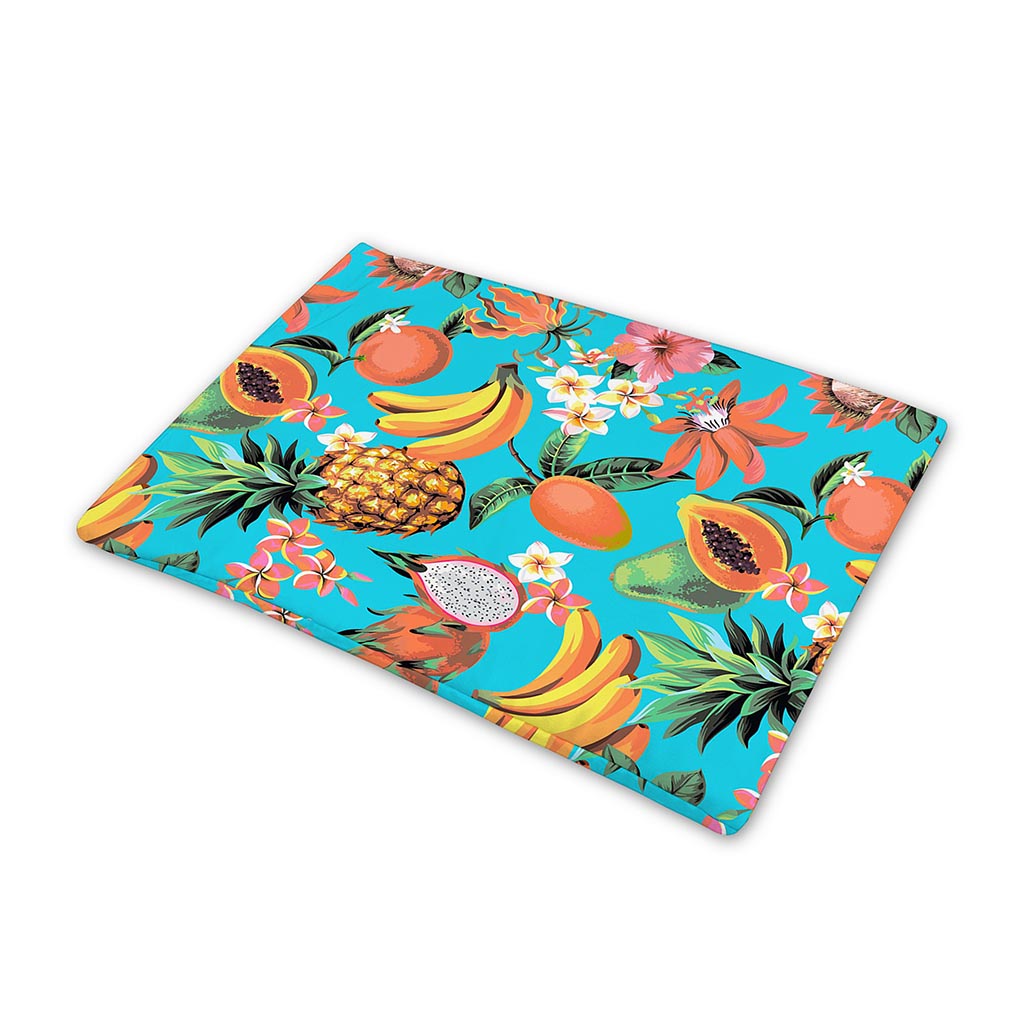 Vintage Tropical Fruits Pattern Print Pet Cooling Mat Cover