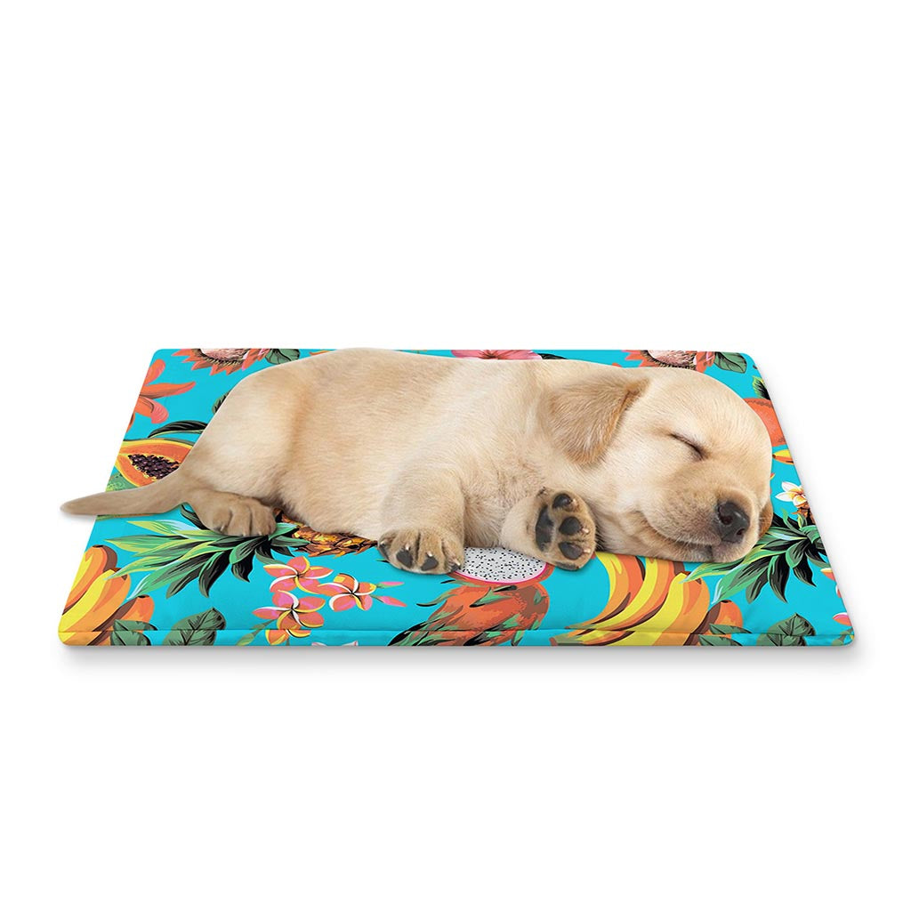 Vintage Tropical Fruits Pattern Print Pet Cooling Mat Cover