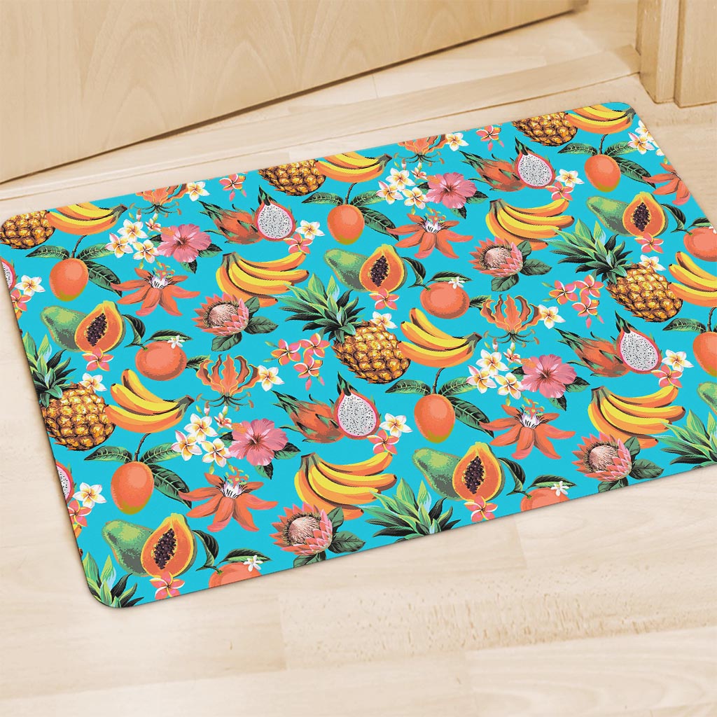 Vintage Tropical Fruits Pattern Print Polyester Doormat
