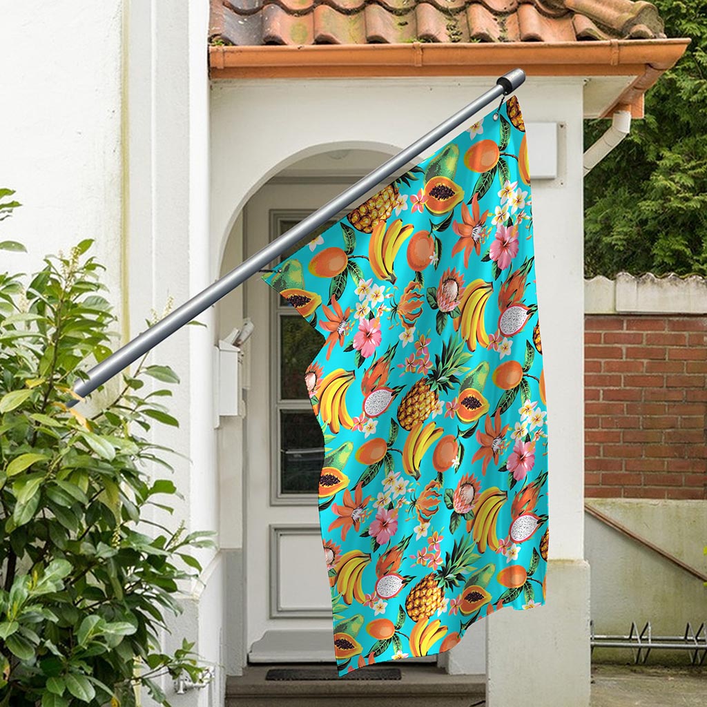 Vintage Tropical Fruits Pattern Print Polyester Flag