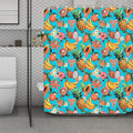 Vintage Tropical Fruits Pattern Print Polyester Shower Curtain