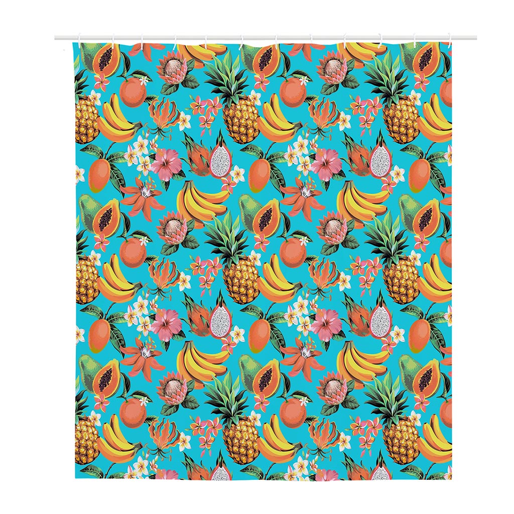 Vintage Tropical Fruits Pattern Print Polyester Shower Curtain