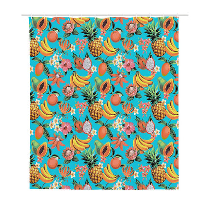 Vintage Tropical Fruits Pattern Print Polyester Shower Curtain