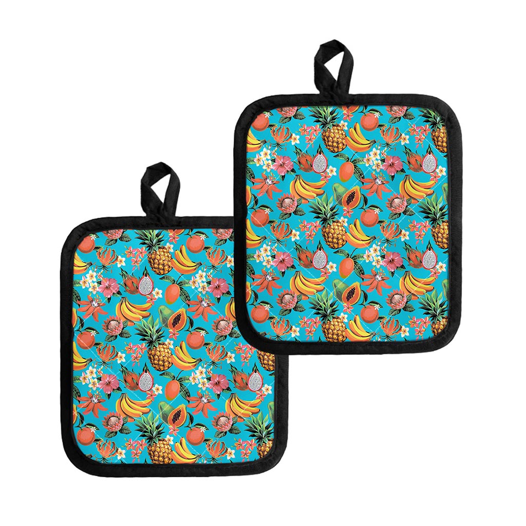 Vintage Tropical Fruits Pattern Print Pot Holders