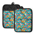 Vintage Tropical Fruits Pattern Print Pot Holders With Pocket