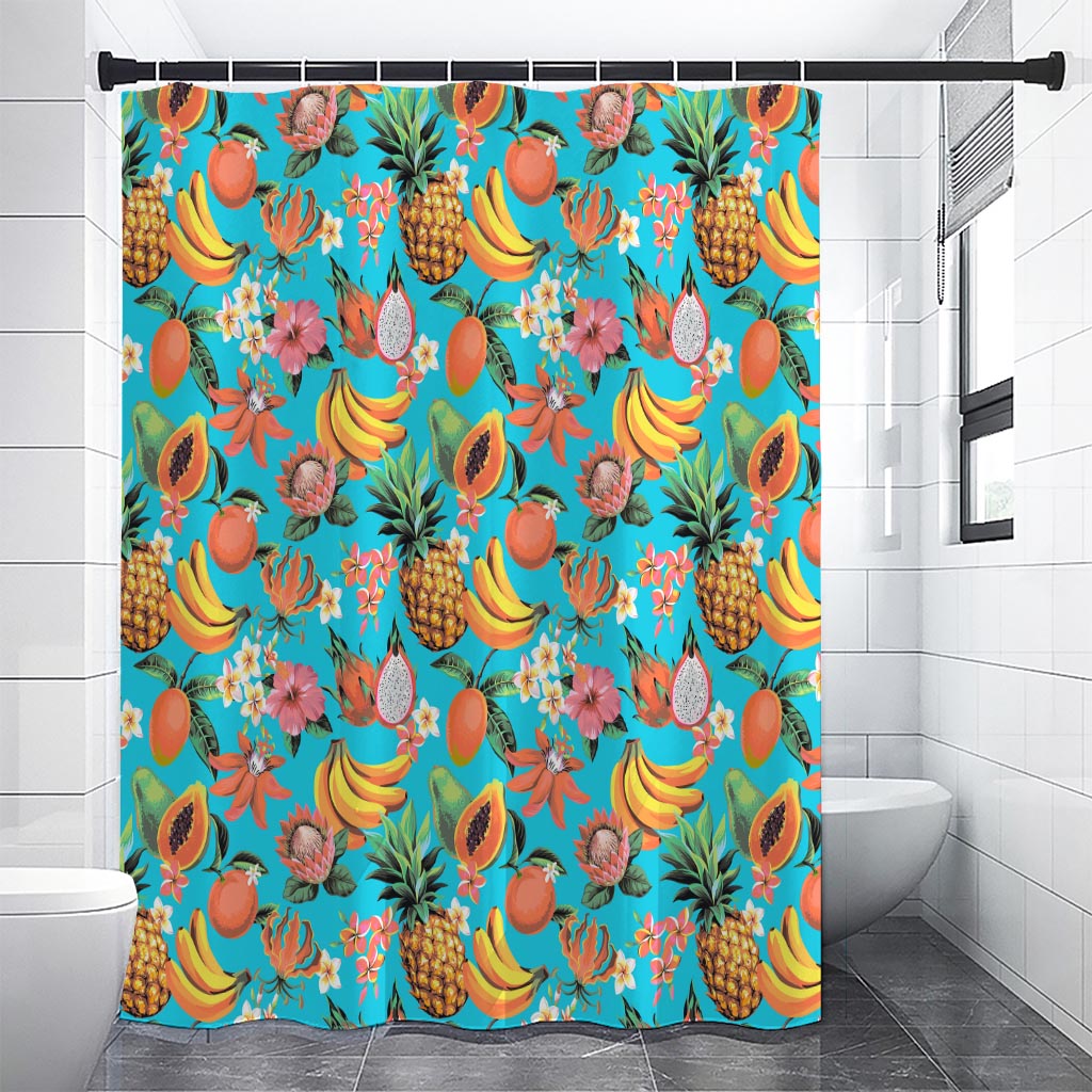 Vintage Tropical Fruits Pattern Print Premium Shower Curtain
