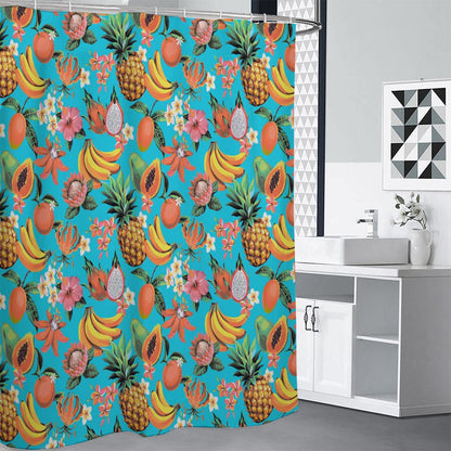 Vintage Tropical Fruits Pattern Print Premium Shower Curtain