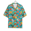 Vintage Tropical Fruits Pattern Print Rayon Hawaiian Shirt