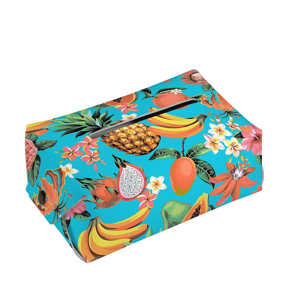 Vintage Tropical Fruits Pattern Print Rectangle Tissue Box Cover
