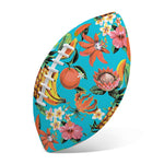 Vintage Tropical Fruits Pattern Print Rugby Ball
