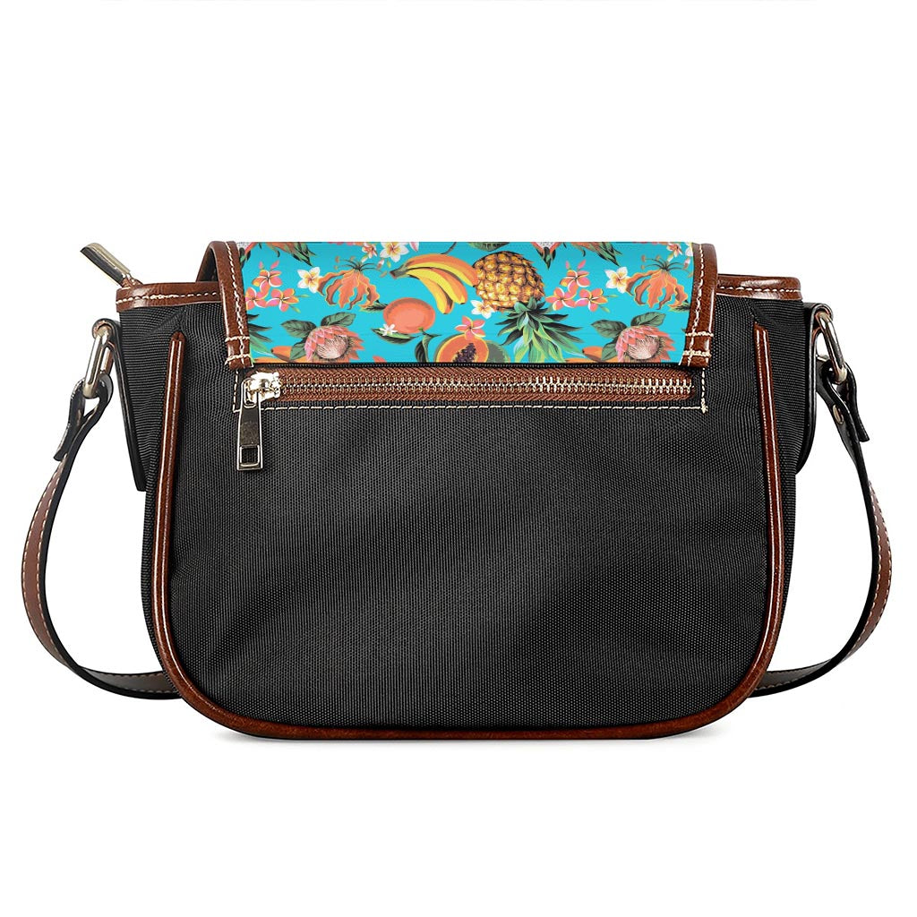 Vintage Tropical Fruits Pattern Print Saddle Bag
