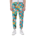 Vintage Tropical Fruits Pattern Print Scuba Joggers