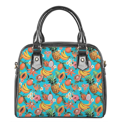 Vintage Tropical Fruits Pattern Print Shoulder Handbag